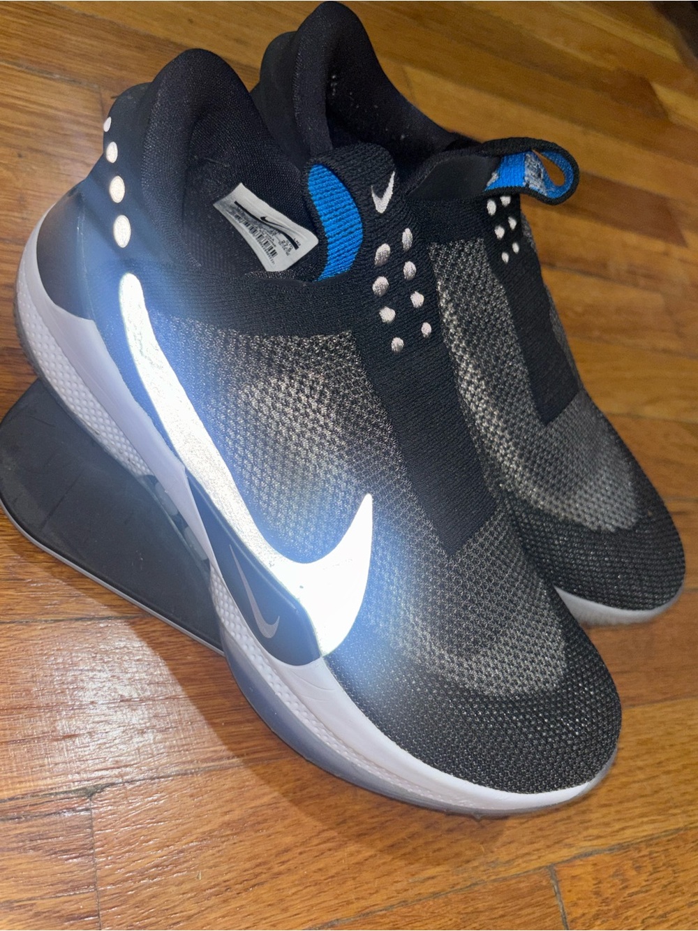Nike adapt BB  Men’s Black and Blue Slip-On Athletic Shoes